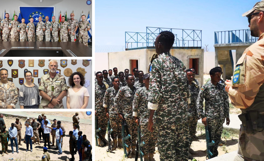 Sju svenska officerare tjänstgör både i Mogadishu och i Nairobi för EU:s utbildningsinsats.