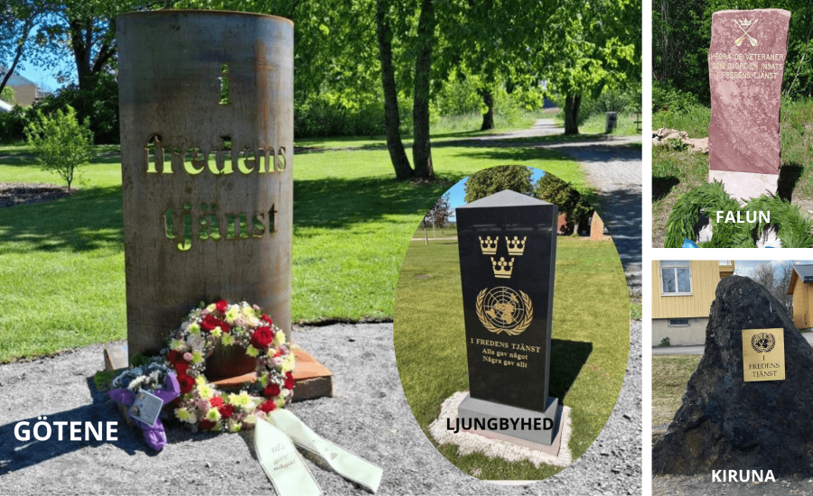 Fyra nya minnesstenar för Sveriges utlandsveteraner invigdes på Veterandagen 2025 – i Götene, Ljungbyhed (Klippan) Falun och Kiruna.